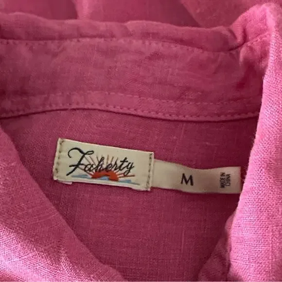 Faherty Laguna Linen Relaxed Shirt in Cone Flower - Picture 10 of 13